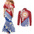 French Polynesia Couples Matching Mermaid Dress and Long Sleeve Button Shirt Tahitian Tiare Flowers Tribal