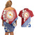 French Polynesia Couples Matching Off Shoulder Short Dress and Hawaiian Shirt Tahitian Tiare Flowers Tribal