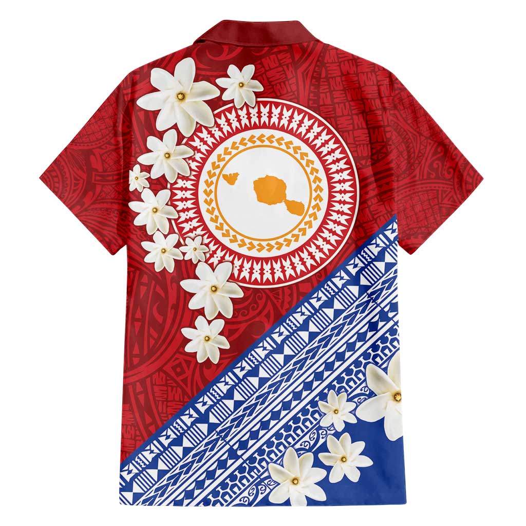 French Polynesia Hawaiian Shirt Tahitian Tiare Flowers Tribal LT9 - Polynesian Pride