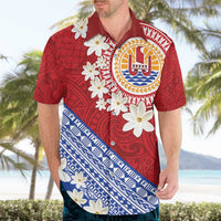 French Polynesia Hawaiian Shirt Tahitian Tiare Flowers Tribal LT9 - Polynesian Pride