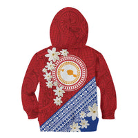 French Polynesia Kid Hoodie Tahitian Tiare Flowers Tribal LT9 - Polynesian Pride