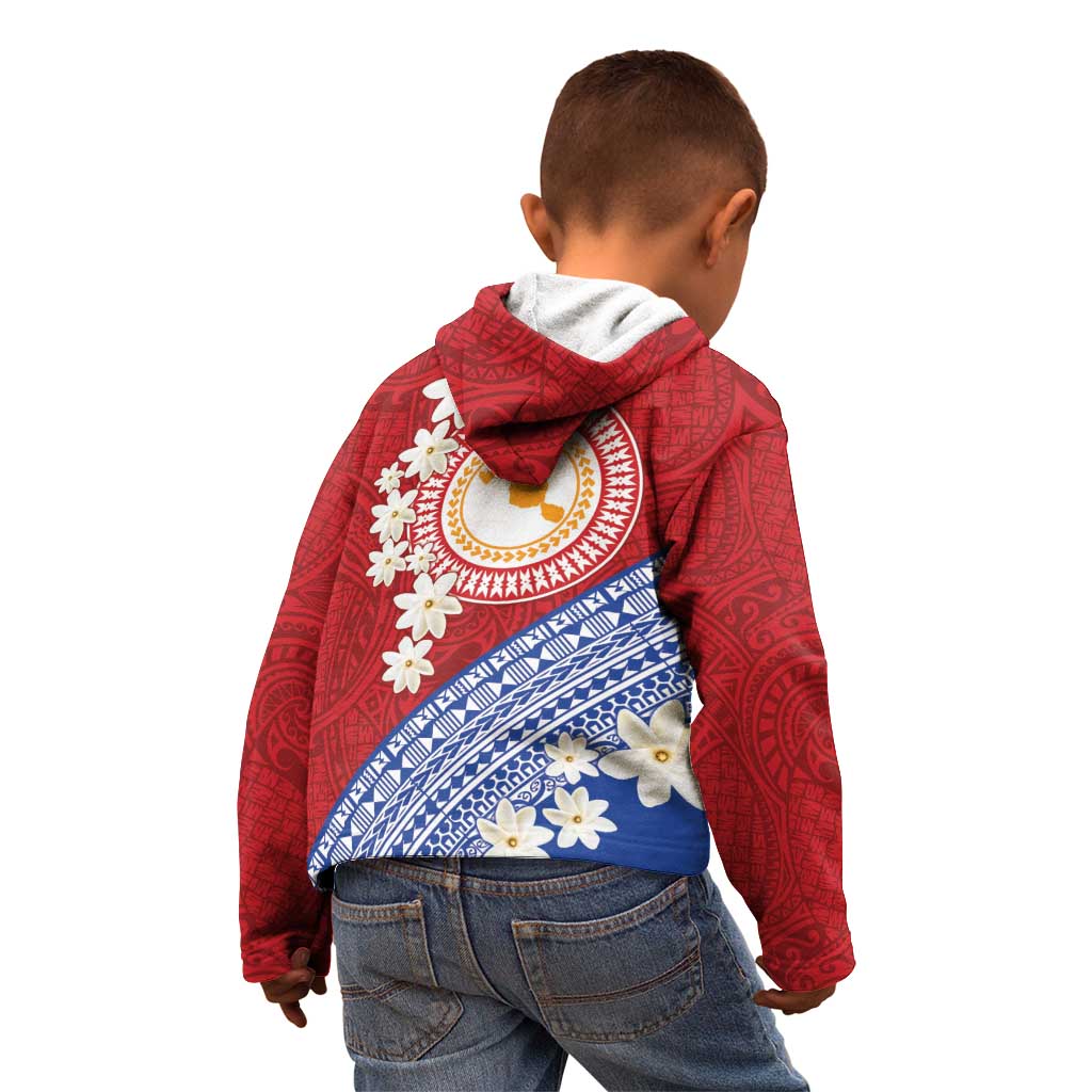 French Polynesia Kid Hoodie Tahitian Tiare Flowers Tribal LT9 - Polynesian Pride