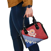 French Polynesia Shoulder Handbag Tahitian Tiare Flowers Tribal LT9 - Polynesian Pride