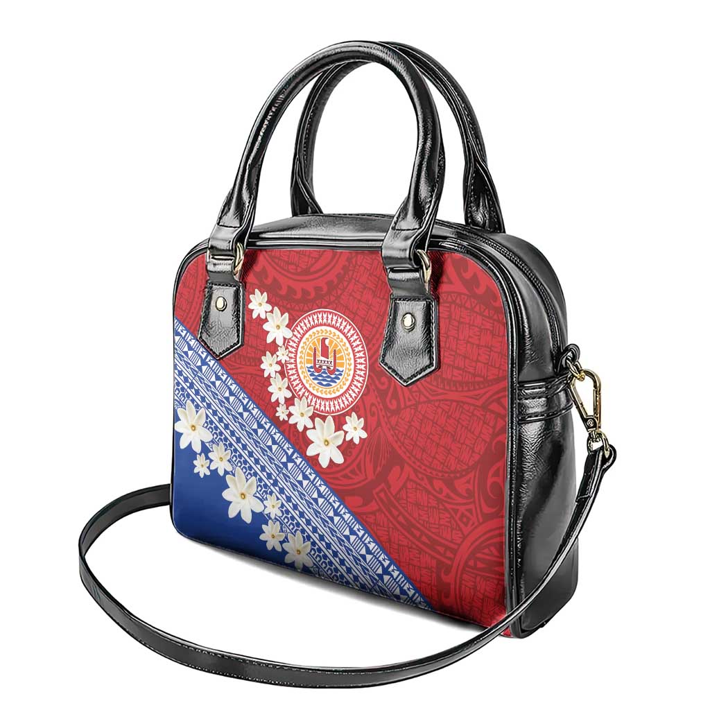 French Polynesia Shoulder Handbag Tahitian Tiare Flowers Tribal LT9 - Polynesian Pride