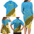 Tuvalu Plumeria Flowers Family Matching Long Sleeve Bodycon Dress and Hawaiian Shirt Polynesian Tribal Pattern