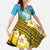 Tuvalu Plumeria Flowers Family Matching Off The Shoulder Long Sleeve Dress and Hawaiian Shirt Polynesian Tribal Pattern