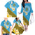 Tuvalu Plumeria Flowers Family Matching Off The Shoulder Long Sleeve Dress and Hawaiian Shirt Polynesian Tribal Pattern