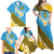 Tuvalu Plumeria Flowers Family Matching Off Shoulder Maxi Dress and Hawaiian Shirt Polynesian Tribal Pattern