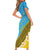 Tuvalu Plumeria Flowers Family Matching Short Sleeve Bodycon Dress and Hawaiian Shirt Polynesian Tribal Pattern