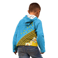 Tuvalu Plumeria Flowers Kid Hoodie Polynesian Tribal Pattern LT9 - Polynesian Pride
