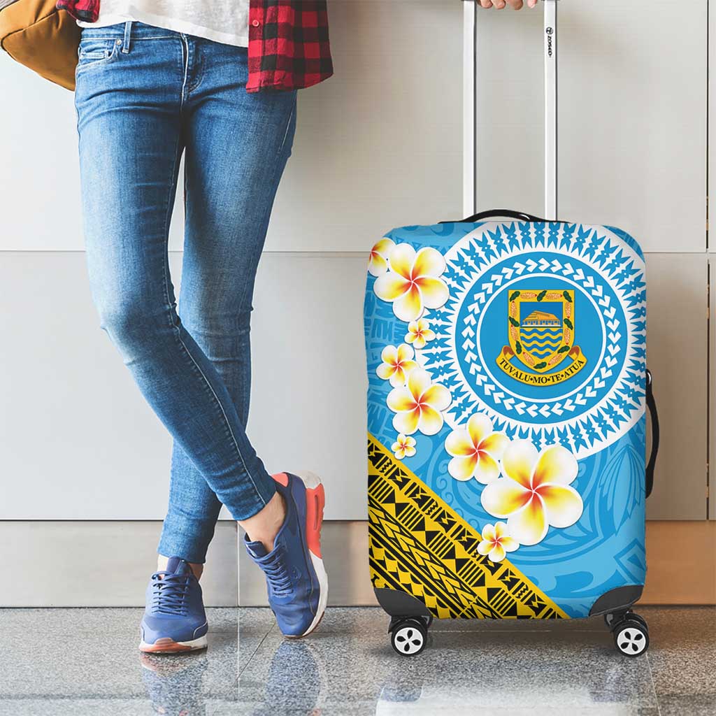 Tuvalu Plumeria Flowers Luggage Cover Polynesian Tribal Pattern LT9 - Polynesian Pride