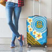 Tuvalu Plumeria Flowers Luggage Cover Polynesian Tribal Pattern LT9 - Polynesian Pride