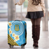 Tuvalu Plumeria Flowers Luggage Cover Polynesian Tribal Pattern LT9 - Polynesian Pride