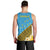 Tuvalu Plumeria Flowers Men Tank Top Polynesian Tribal Pattern