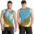 Tuvalu Plumeria Flowers Men Tank Top Polynesian Tribal Pattern