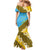 Tuvalu Plumeria Flowers Mermaid Dress Polynesian Tribal Pattern