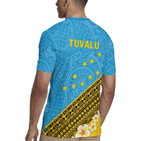 Tuvalu Plumeria Flowers Rugby Jersey Polynesian Tribal Pattern LT9 - Polynesian Pride