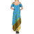 Tuvalu Plumeria Flowers Summer Maxi Dress Polynesian Tribal Pattern