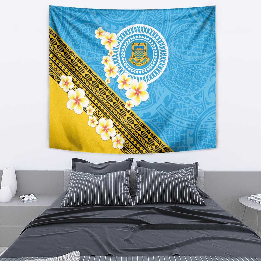Tuvalu Plumeria Flowers Tapestry Polynesian Tribal Pattern LT9 - Polynesian Pride