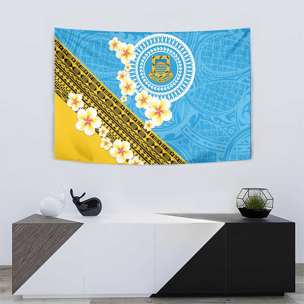Tuvalu Plumeria Flowers Tapestry Polynesian Tribal Pattern LT9 - Polynesian Pride