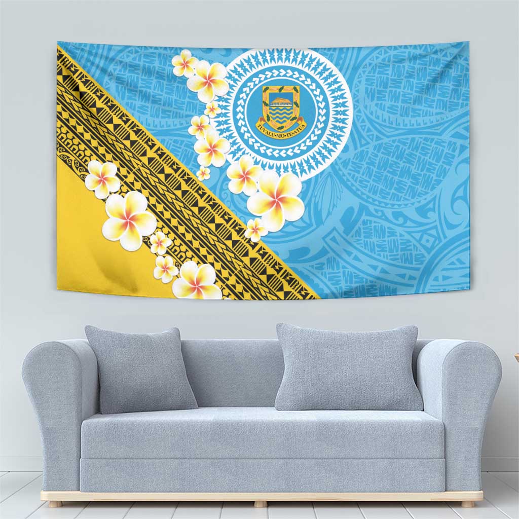 Tuvalu Plumeria Flowers Tapestry Polynesian Tribal Pattern LT9 - Polynesian Pride