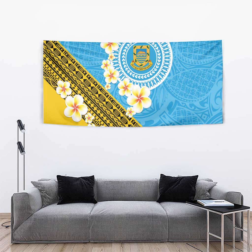 Tuvalu Plumeria Flowers Tapestry Polynesian Tribal Pattern LT9 - Polynesian Pride