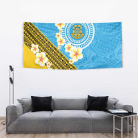 Tuvalu Plumeria Flowers Tapestry Polynesian Tribal Pattern LT9 - Polynesian Pride