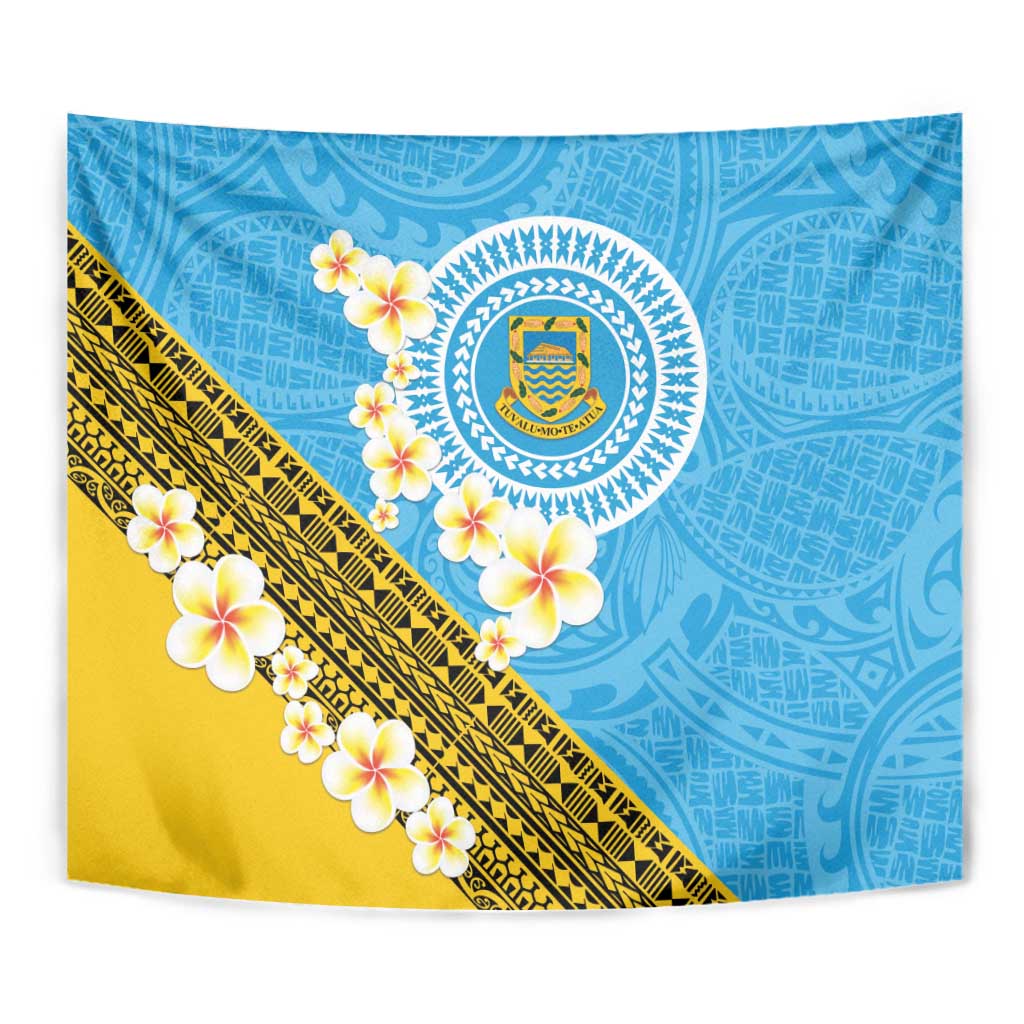 Tuvalu Plumeria Flowers Tapestry Polynesian Tribal Pattern LT9 - Polynesian Pride