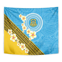 Tuvalu Plumeria Flowers Tapestry Polynesian Tribal Pattern LT9 - Polynesian Pride