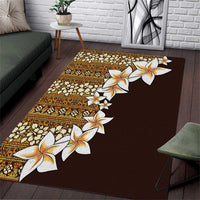 Vintage Hibiscus Turtle Pattern Area Rug with Plumeria Half Style LT9 Gold - Polynesian Pride