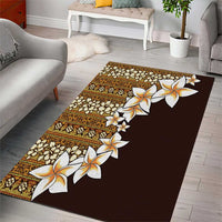 Vintage Hibiscus Turtle Pattern Area Rug with Plumeria Half Style LT9 - Polynesian Pride