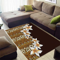 Vintage Hibiscus Turtle Pattern Area Rug with Plumeria Half Style LT9 - Polynesian Pride