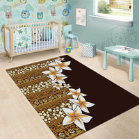 Vintage Hibiscus Turtle Pattern Area Rug with Plumeria Half Style LT9 - Polynesian Pride