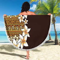 Vintage Hibiscus Turtle Pattern Beach Blanket with Plumeria Half Style LT9 - Polynesian Pride
