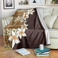 Vintage Hibiscus Turtle Pattern Blanket with Plumeria Half Style LT9 Gold - Polynesian Pride