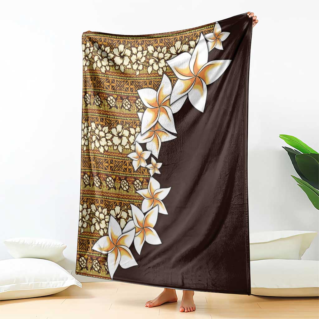 Vintage Hibiscus Turtle Pattern Blanket with Plumeria Half Style LT9 - Polynesian Pride