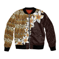 Vintage Hibiscus Turtle Pattern Bomber Jacket with Plumeria Half Style LT9 Unisex Gold - Polynesian Pride