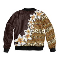 Vintage Hibiscus Turtle Pattern Bomber Jacket with Plumeria Half Style LT9 - Polynesian Pride