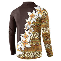 Vintage Hibiscus Turtle Pattern Button Sweatshirt with Plumeria Half Style LT9 - Polynesian Pride