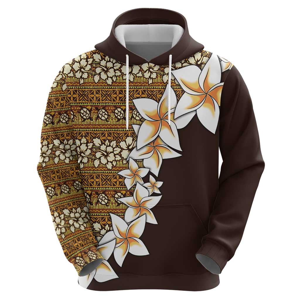 Vintage Hibiscus Turtle Pattern Hoodie with Plumeria Half Style LT9 - Polynesian Pride