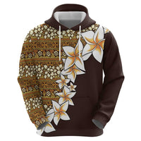 Vintage Hibiscus Turtle Pattern Hoodie with Plumeria Half Style LT9 - Polynesian Pride