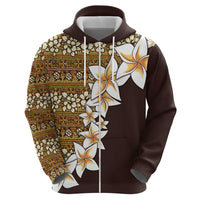Vintage Hibiscus Turtle Pattern Hoodie with Plumeria Half Style LT9 - Polynesian Pride