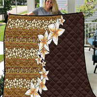 Vintage Hibiscus Turtle Pattern Quilt with Plumeria Half Style LT9 Gold - Polynesian Pride