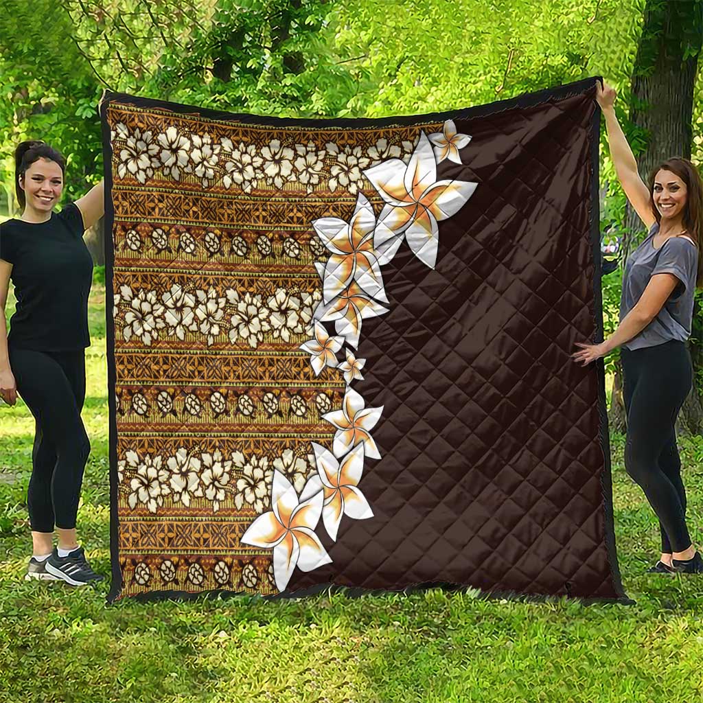 Vintage Hibiscus Turtle Pattern Quilt with Plumeria Half Style LT9 - Polynesian Pride