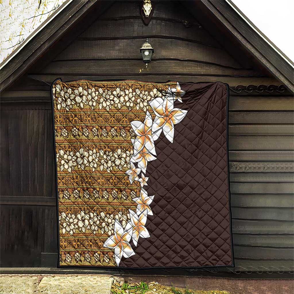 Vintage Hibiscus Turtle Pattern Quilt with Plumeria Half Style LT9 - Polynesian Pride