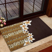 Vintage Hibiscus Turtle Pattern Rubber Doormat with Plumeria Half Style LT9 - Polynesian Pride