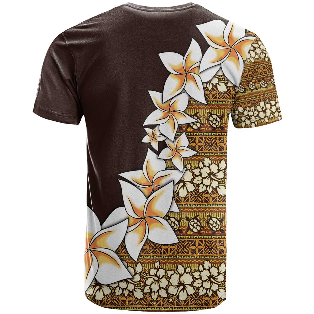 Vintage Hibiscus Turtle Pattern T Shirt with Plumeria Half Style LT9 - Polynesian Pride