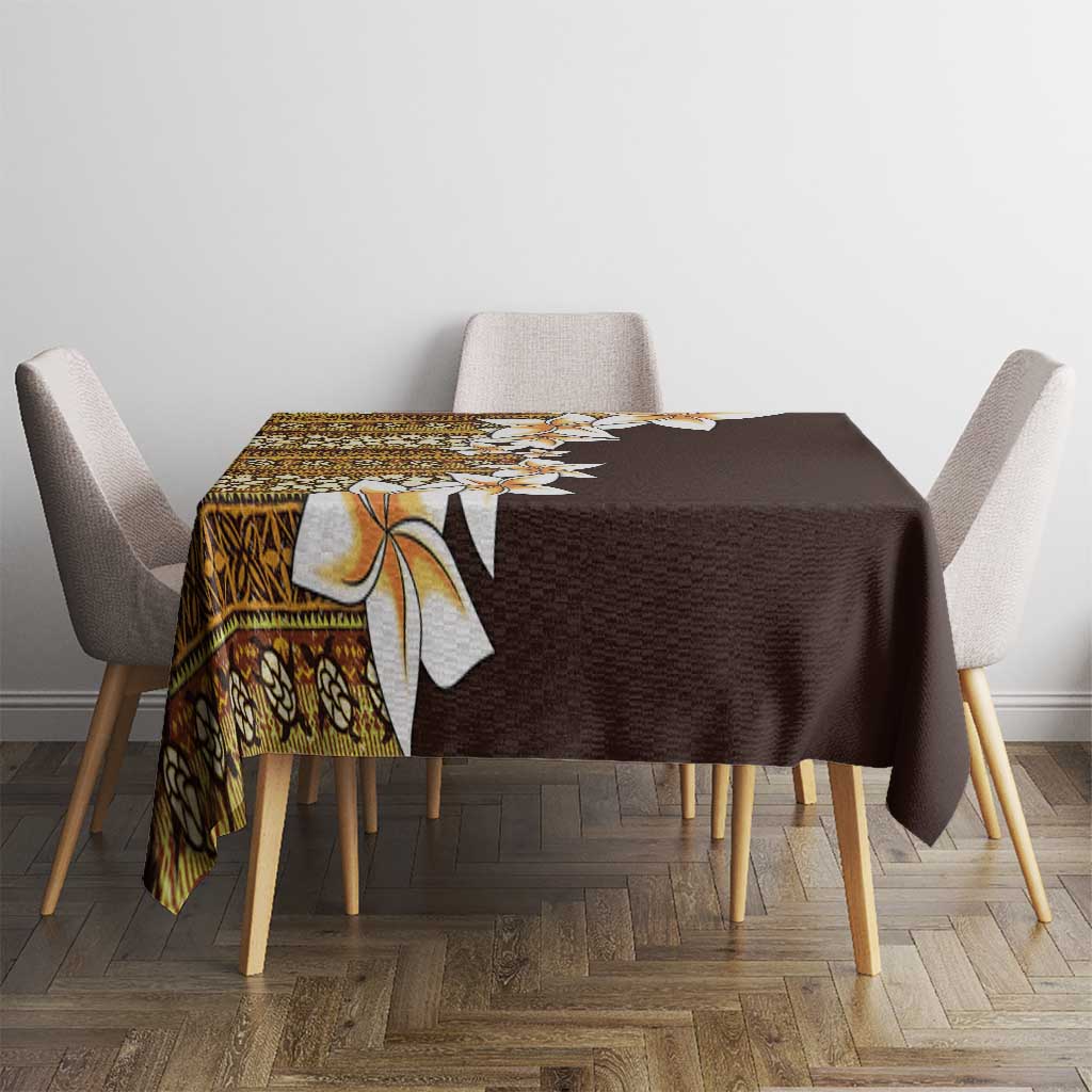 Vintage Hibiscus Turtle Pattern Tablecloth with Plumeria Half Style LT9 - Polynesian Pride