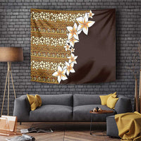 Vintage Hibiscus Turtle Pattern Tapestry with Plumeria Half Style LT9 Gold - Polynesian Pride