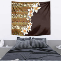 Vintage Hibiscus Turtle Pattern Tapestry with Plumeria Half Style LT9 - Polynesian Pride